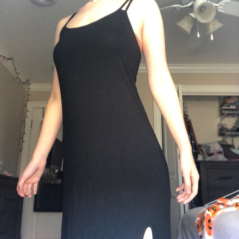 black maxi dress from american eagle